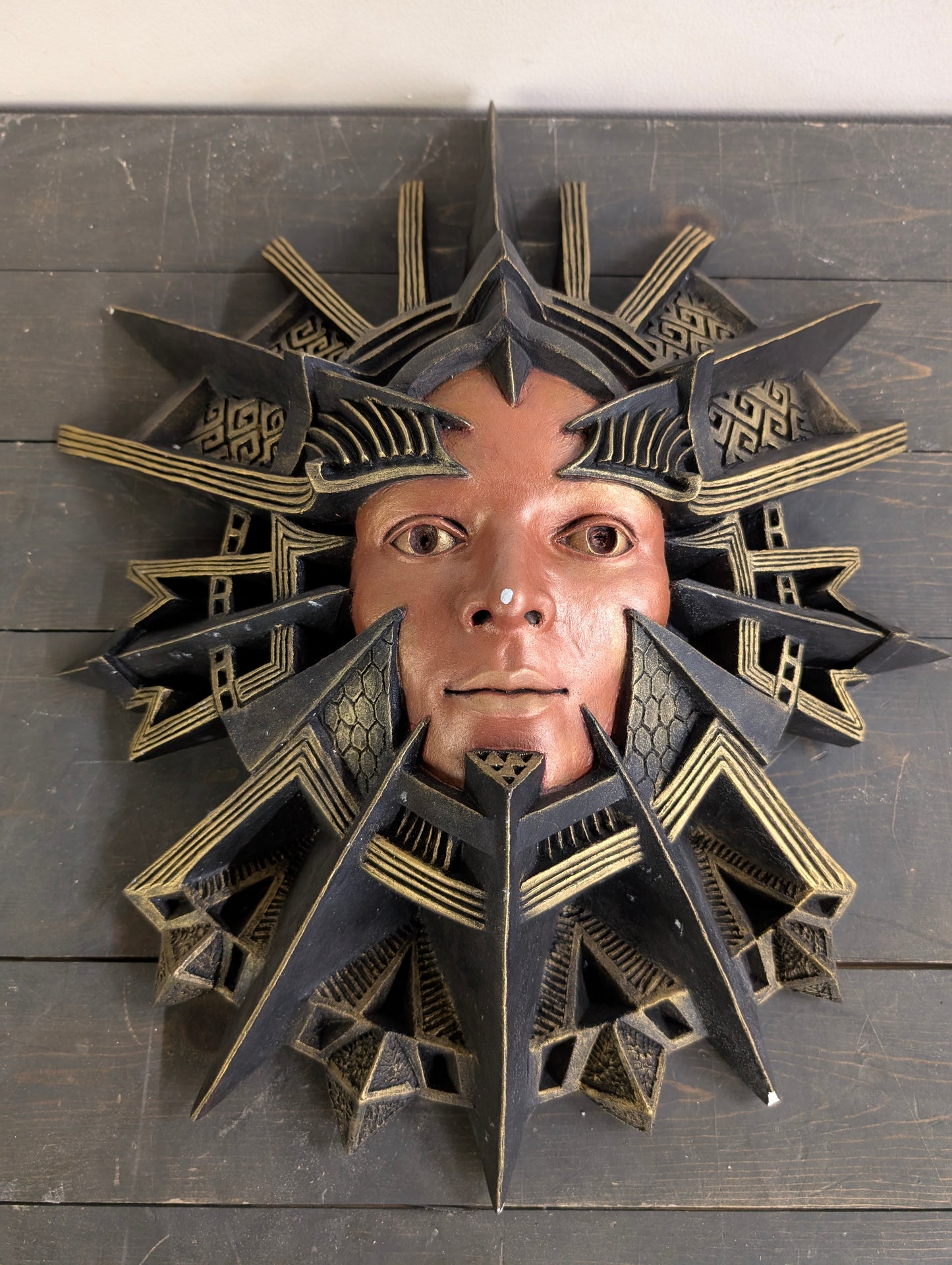 Gold/Black/Bronze Wall Hanging Mask Piece by Steven Eye