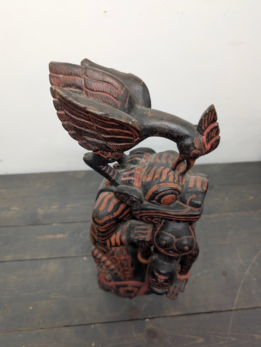 Vintage Bali Wood Carved Statue - Crap4Cash -