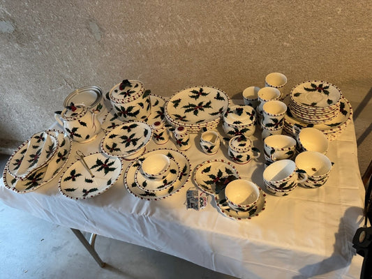 1950's Hand Painted Lefton China Lot(Candycane/Holly and Berries - Includes Cups Plates, Bowls, Saucers Tea Set, Shakers, and More! - Crap4Cash - 
