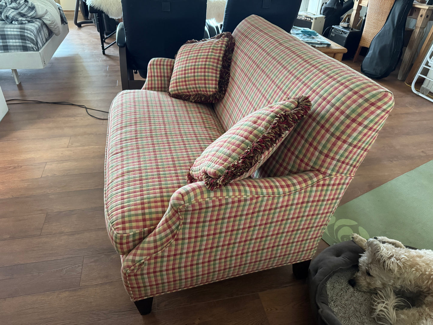Vintage Sofa Plaid Red/Green/White