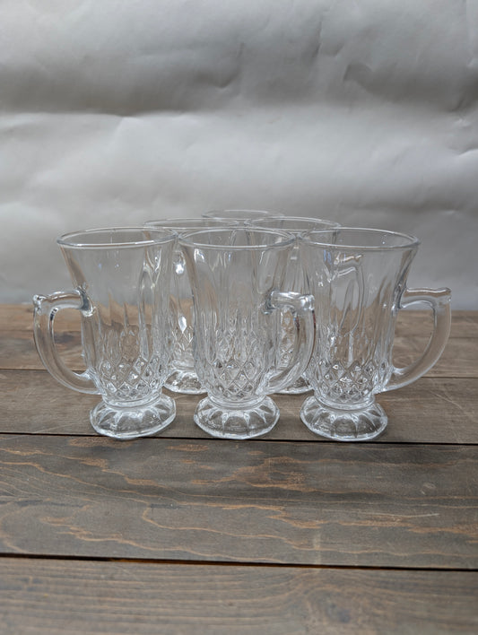 Critsal D'arques Longchamp Irish Coffee Mugs Set of 6