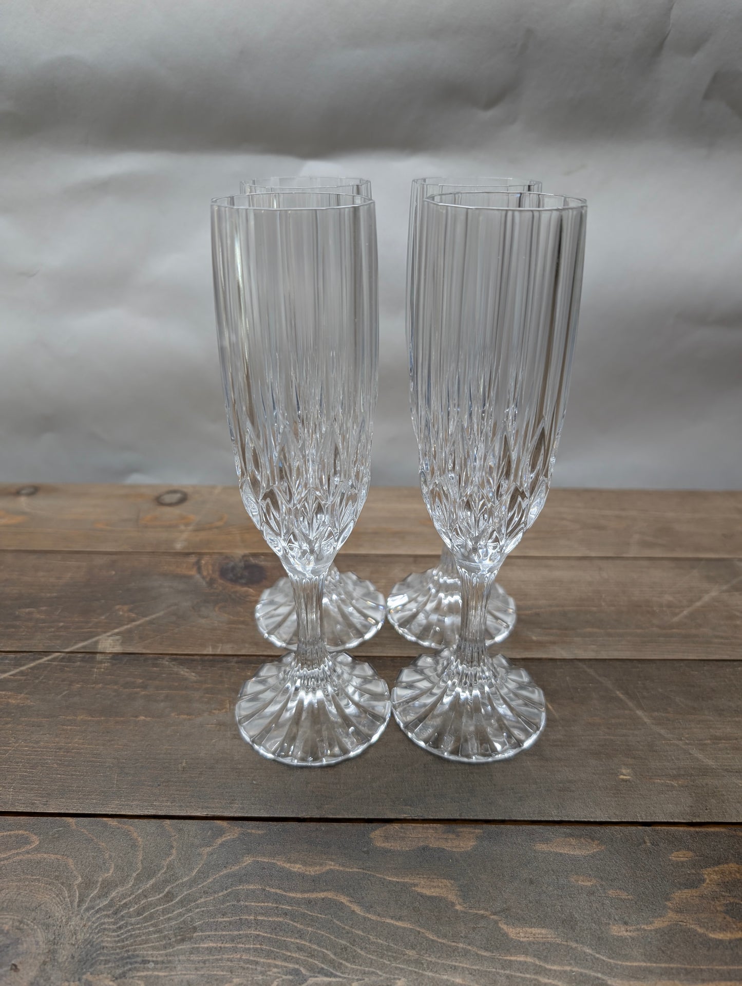 Set of 4 Cristal D'arque Bretagne Champagne Glasses