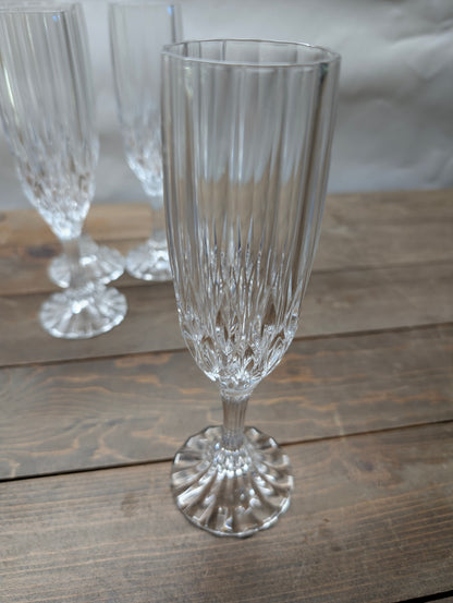 Set of 4 Cristal D'arque Bretagne Champagne Glasses