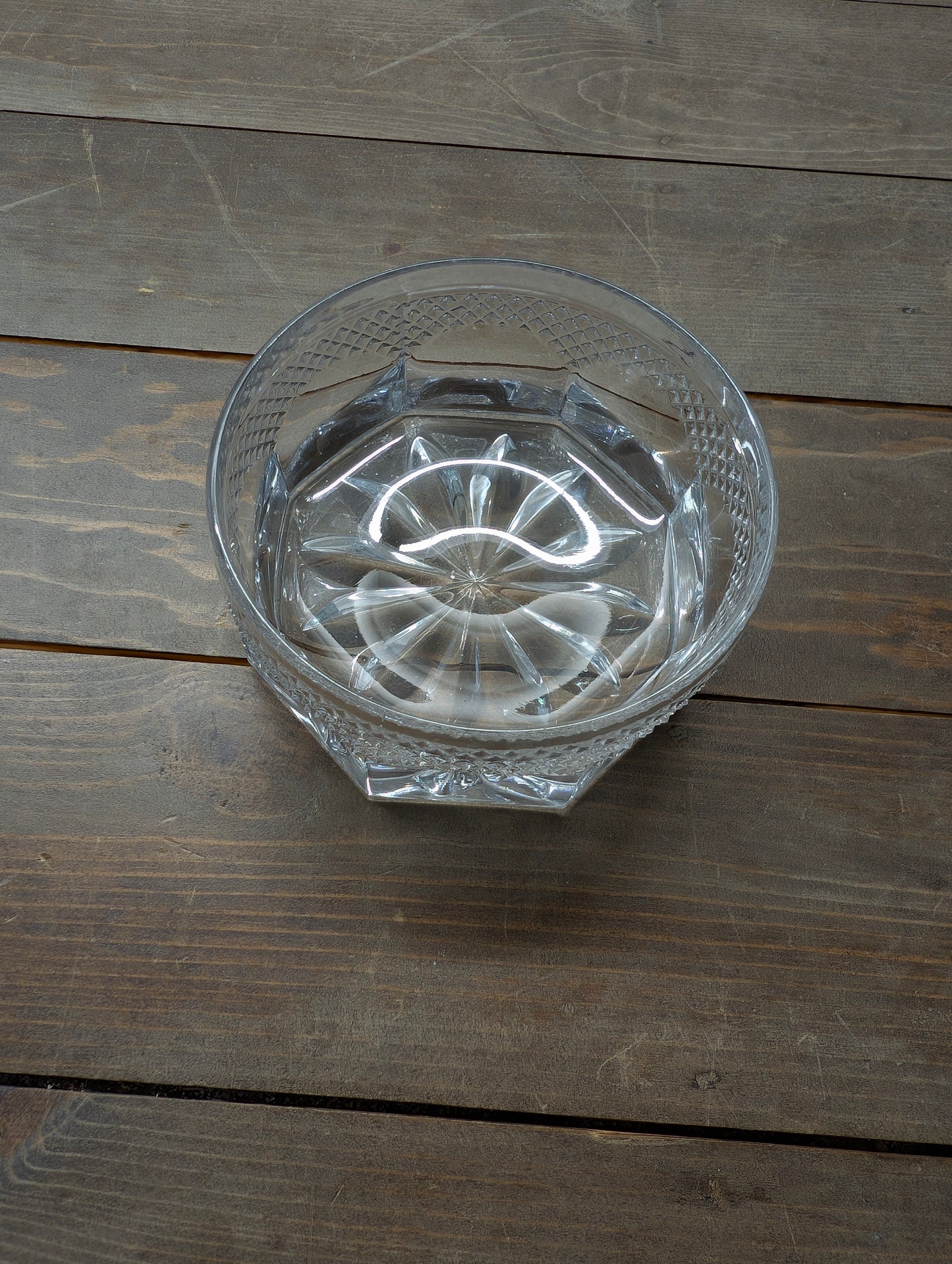Vintage Heavy Clear Crystal Candy Bowl