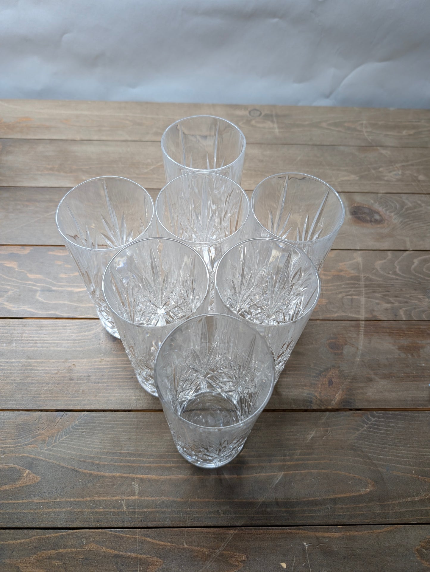 7 Cristal D'Arques Thin Tall Glasses with one Matching Pitcher