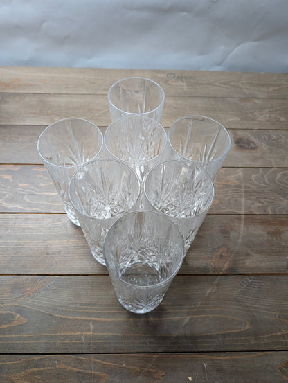 7 Cristal D'Arques Thin Tall Glasses with one Matching Pitcher