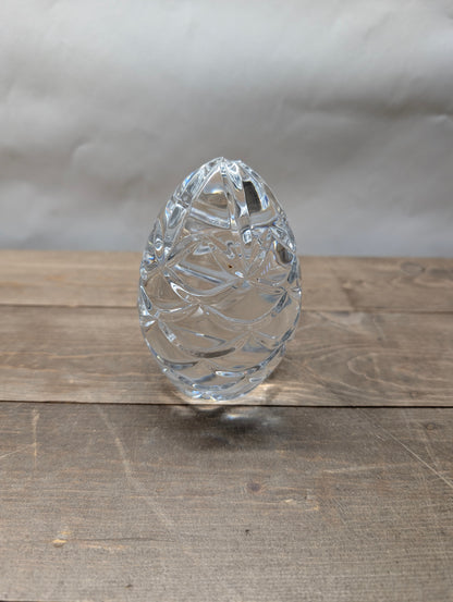 Vintage Heavy Crystal Egg Paperweight – Pinecone Pattern