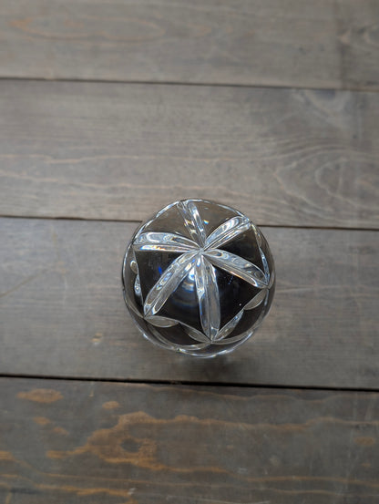 Vintage Heavy Crystal Egg Paperweight – Pinecone Pattern