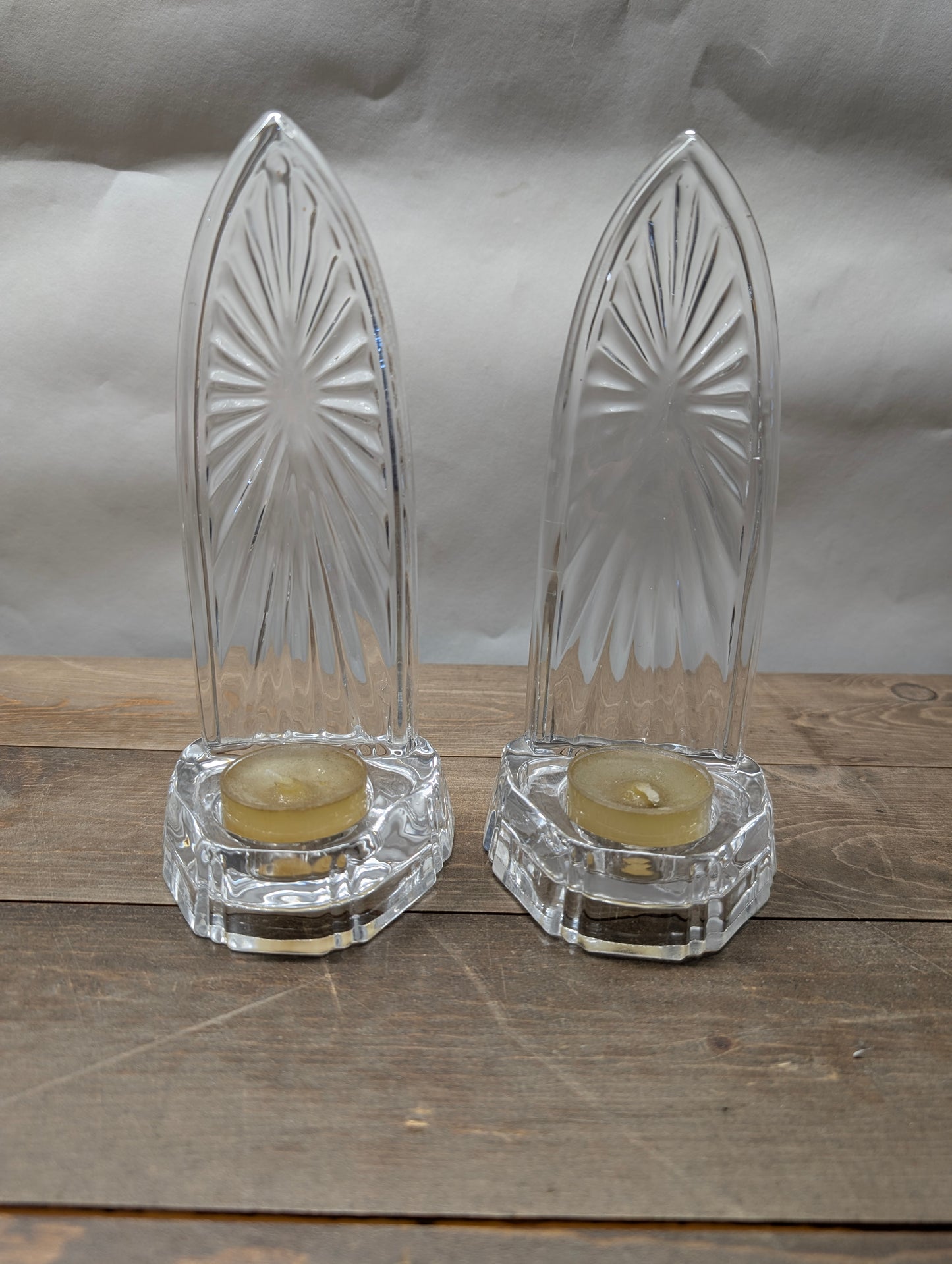 Mikasa Crystal Window Tea Candle holders