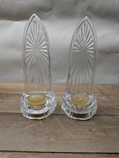 Mikasa Crystal Window Tea Candle holders