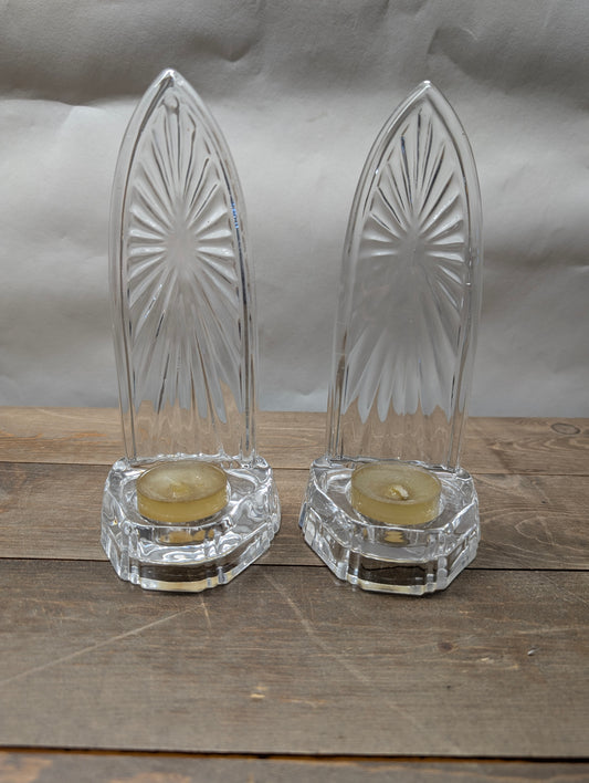 Mikasa Crystal Window Tea Candle holders