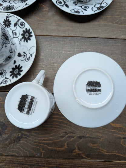 8 piece Porcelain Home Essentials Espresso And Beyond Collection Cups and Saucers