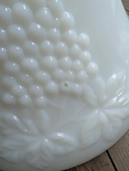 14 piece Anchor Hocking Milk Glass Punch Bowl Set