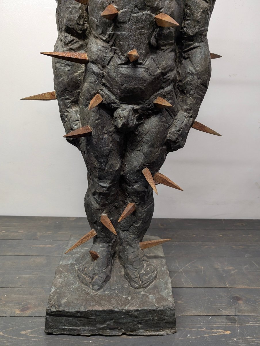 Bronze Man with Spikes Statue/Sculpture - Crap4Cash - 