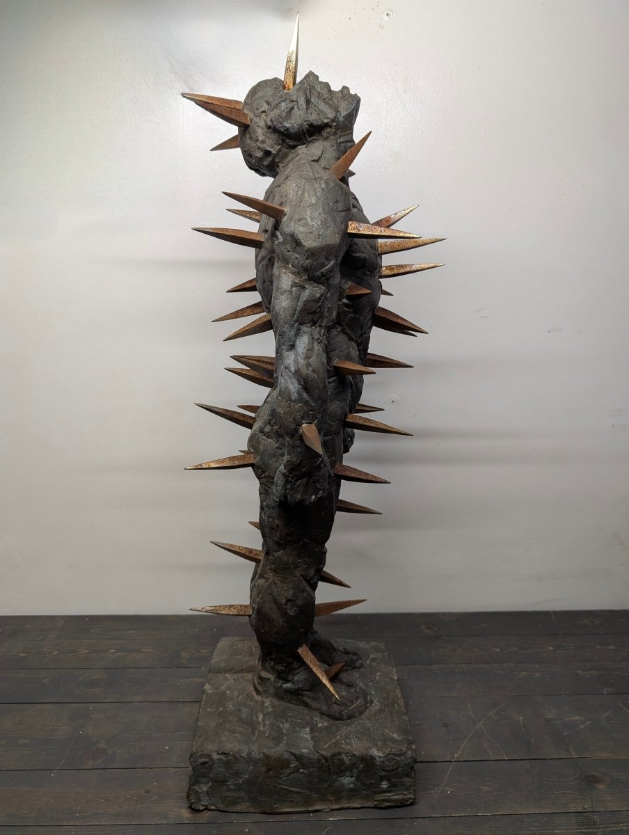 Bronze Man with Spikes Statue/Sculpture - Crap4Cash - 