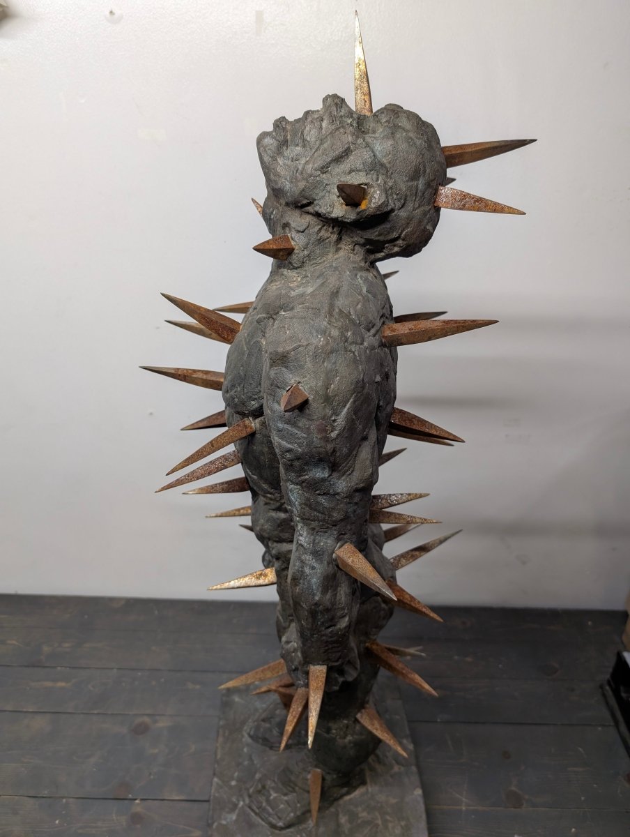 Bronze Man with Spikes Statue/Sculpture - Crap4Cash - 