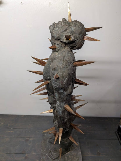 Bronze Man with Spikes Statue/Sculpture - Crap4Cash - 