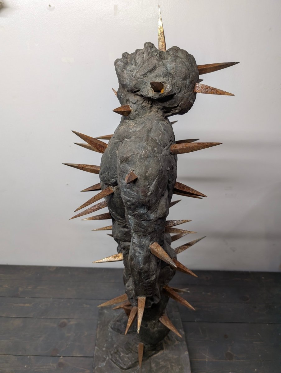 Bronze Man with Spikes Statue/Sculpture - Crap4Cash - 