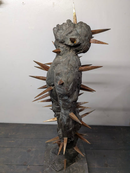 Bronze Man with Spikes Statue/Sculpture - Crap4Cash - 