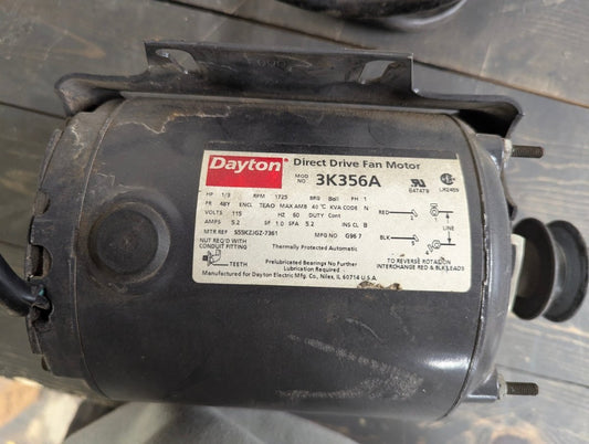 Dayton 3K356A Direct Drive Fan Motor - 1/3 HP - Crap4Cash - 