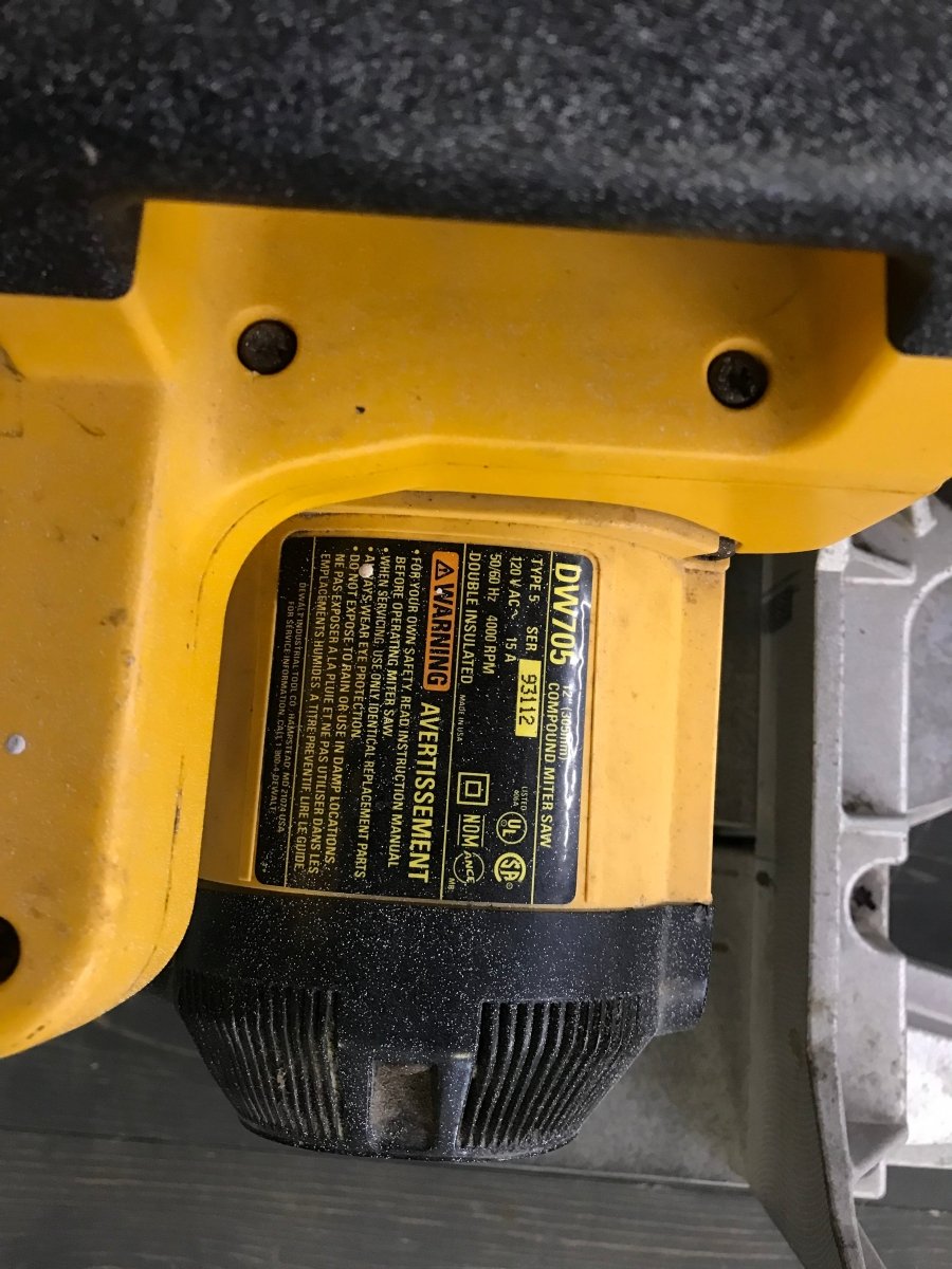DeWalt DW705 12" (305mm), 15 Amp, 4000 RPM, Double Bevel Capacity Sliding Compound Miter Saw - Crap4Cash - Power Tools