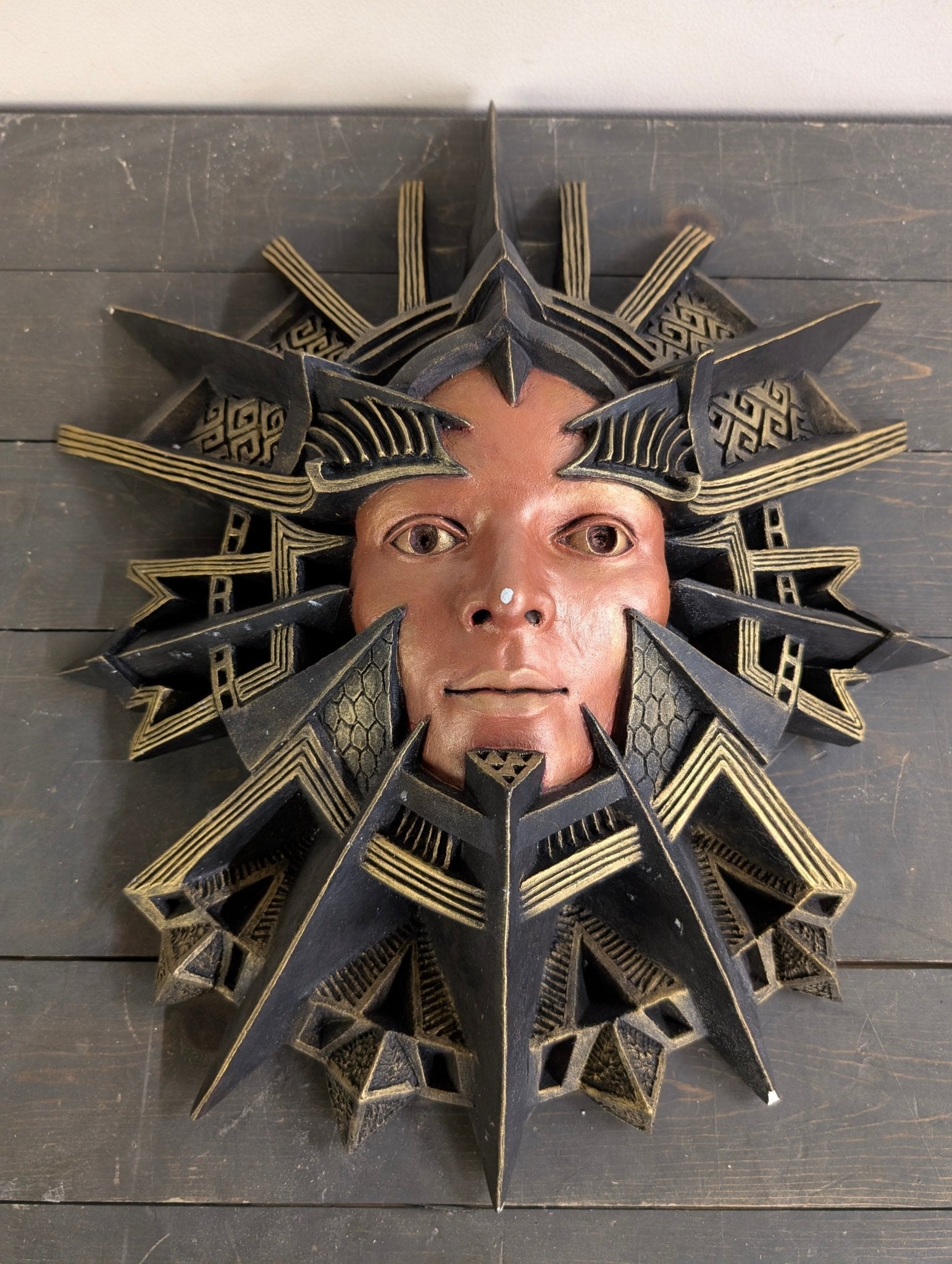 Gold/Black/Bronze Wall Hanging Mask Piece by Steven Eye - Crap4Cash - 