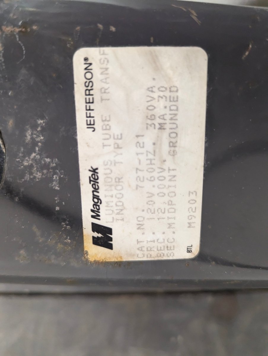 Magnetek Jefferson Luminous Tube Transformer Indoor type - Crap4Cash - 