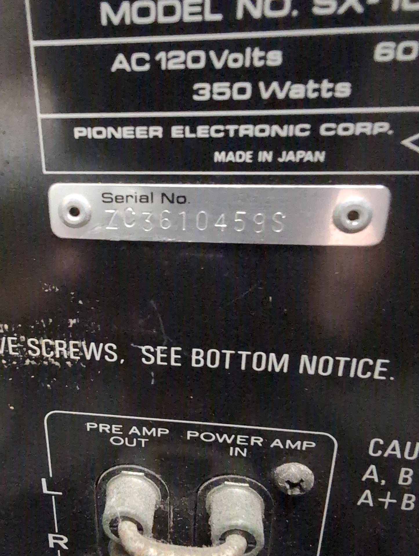 Pioneer SX-1080 Vintage Receiver