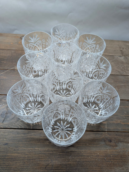 Set of 9 Cristal D'Arques Crystal Old Fashioned Tumblers