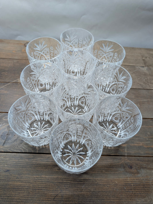 Set of 9 Cristal D'Arques Crystal Old Fashioned Tumblers