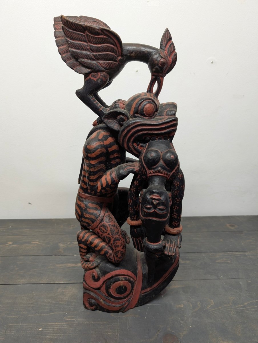 Vintage Bali Wood Carved Statue - Crap4Cash - 
