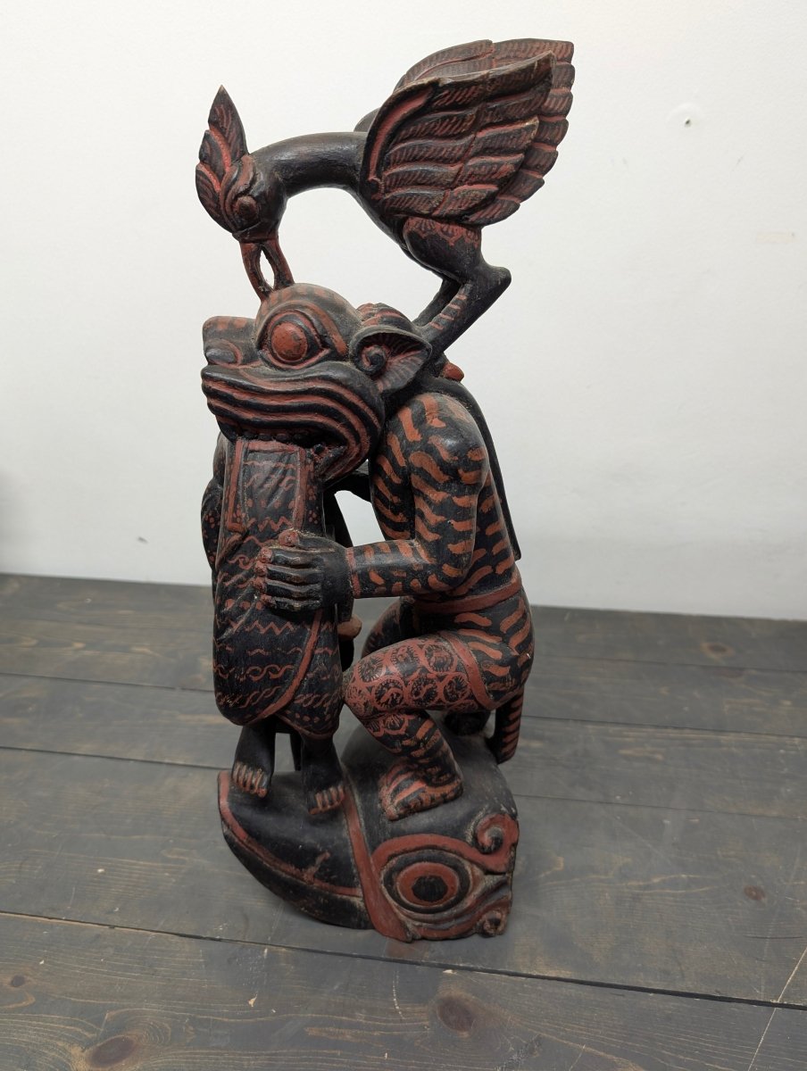 Vintage Bali Wood Carved Statue - Crap4Cash - 