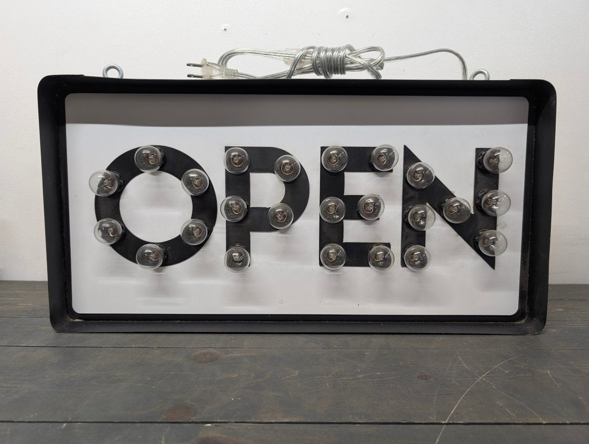Vintage Open Sign, 2 bulbs need replacement. Otherwise functional - Crap4Cash - 