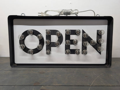 Vintage Open Sign, 2 bulbs need replacement. Otherwise functional - Crap4Cash - 