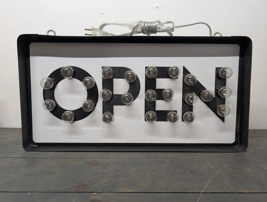 Vintage Open Sign, 2 bulbs need replacement. Otherwise functional - Crap4Cash - 